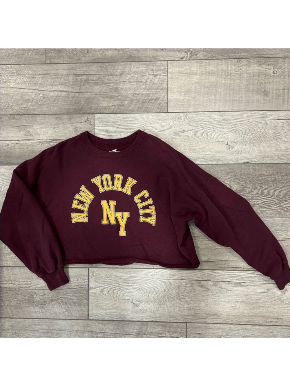 Hollister New York City Maroon Cropped Sweatshirt